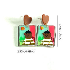 3 Pairs Bear Stud Earrings Set for Girls