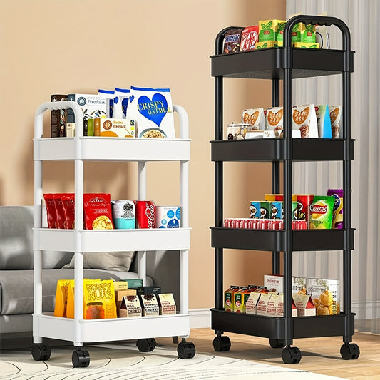 4-Tier Movable Storage Rack Snack Storage Organizer