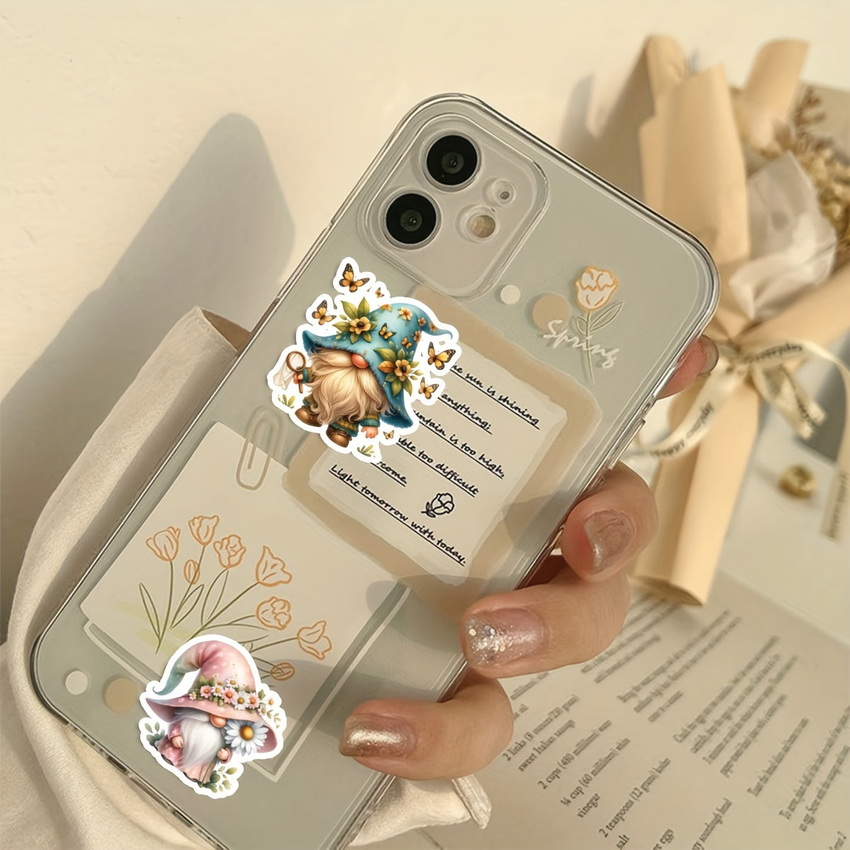 52pcs Whimsical Gnome Cartoon Stickers for DIY Decoration