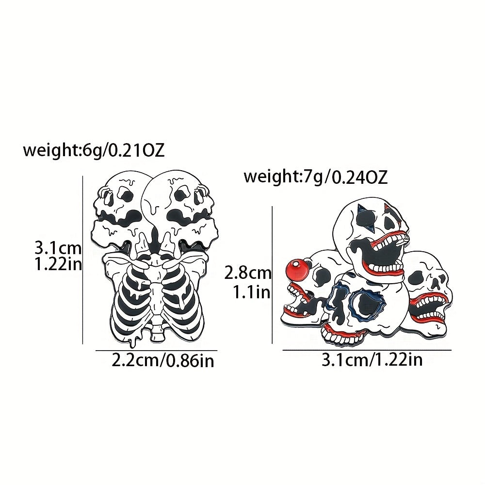 Y2K Skull Enamel Pin for Boys
