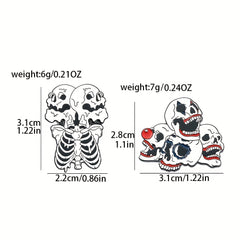Y2K Skull Enamel Pin for Boys