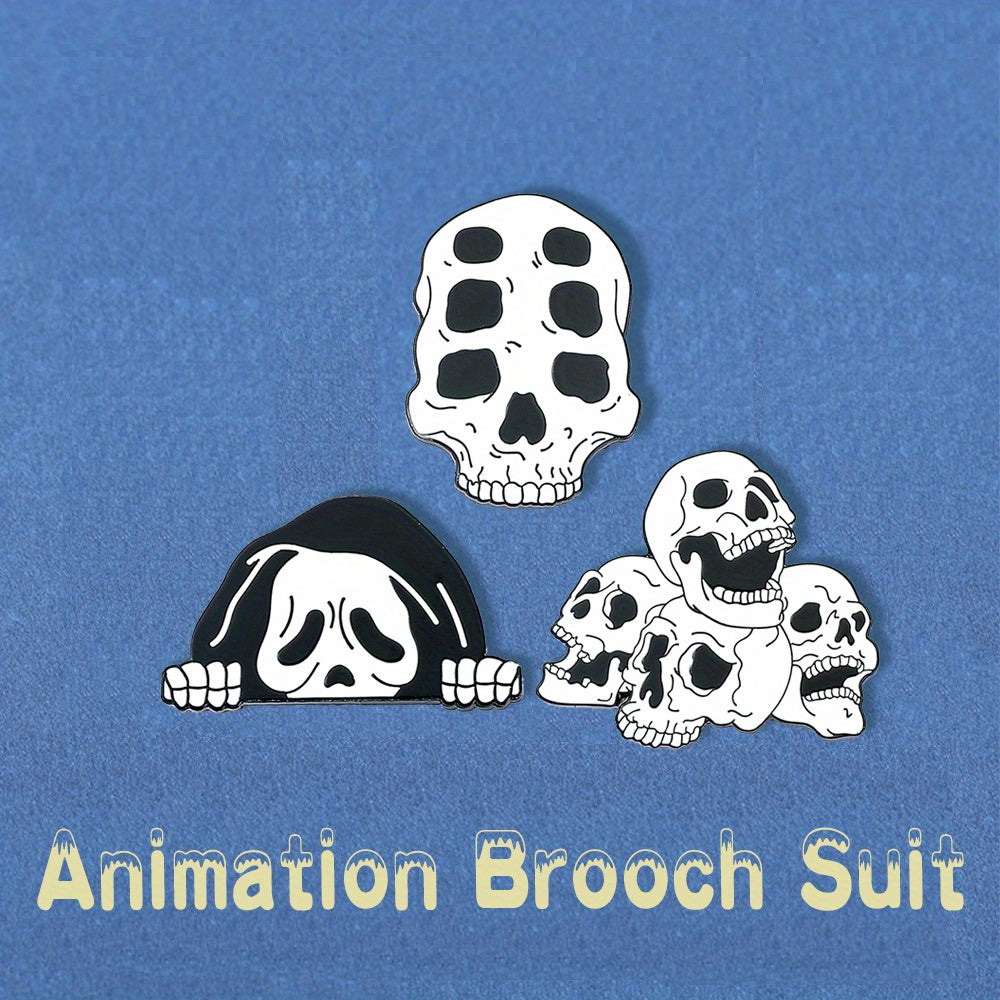 Y2K Skull Enamel Pin for Boys