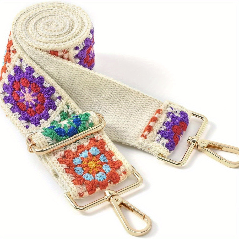 Vintage Flower Crochet Strap Retro Bohemian Strap Replacement Adjustable