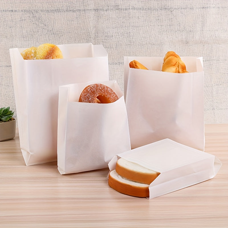 50pcs Disposable Food Packaging Bag Bread Fried Chicken French Fries Paper Bag