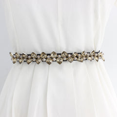 Women's Rhinestone Skinny Girdle Elastic Waist Belt