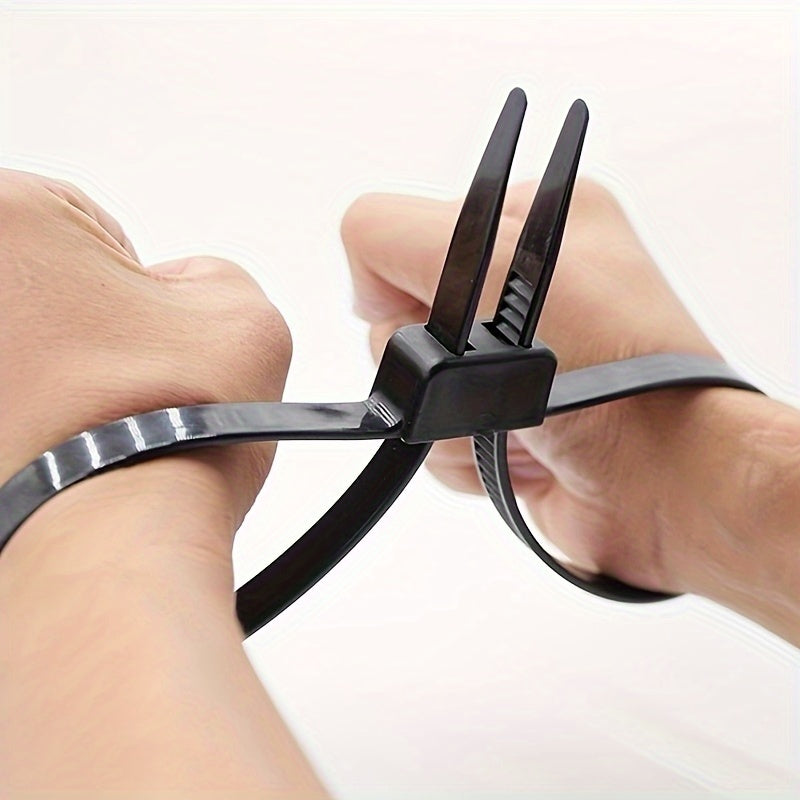 2pcs Double Hole Double Buckle Plastic Nylon Ties Pack