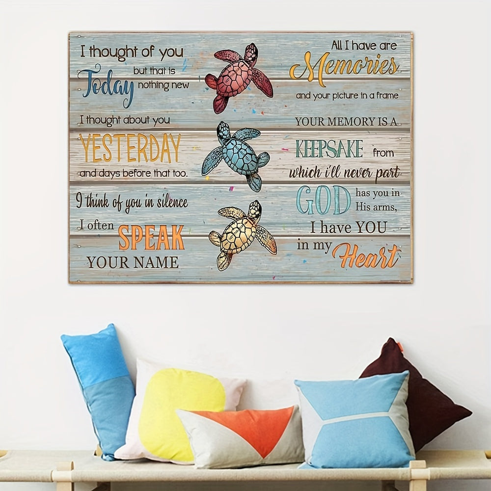 Sea Turtle Graffiti Board Canvas Poster Prints for Home Wall Decoration