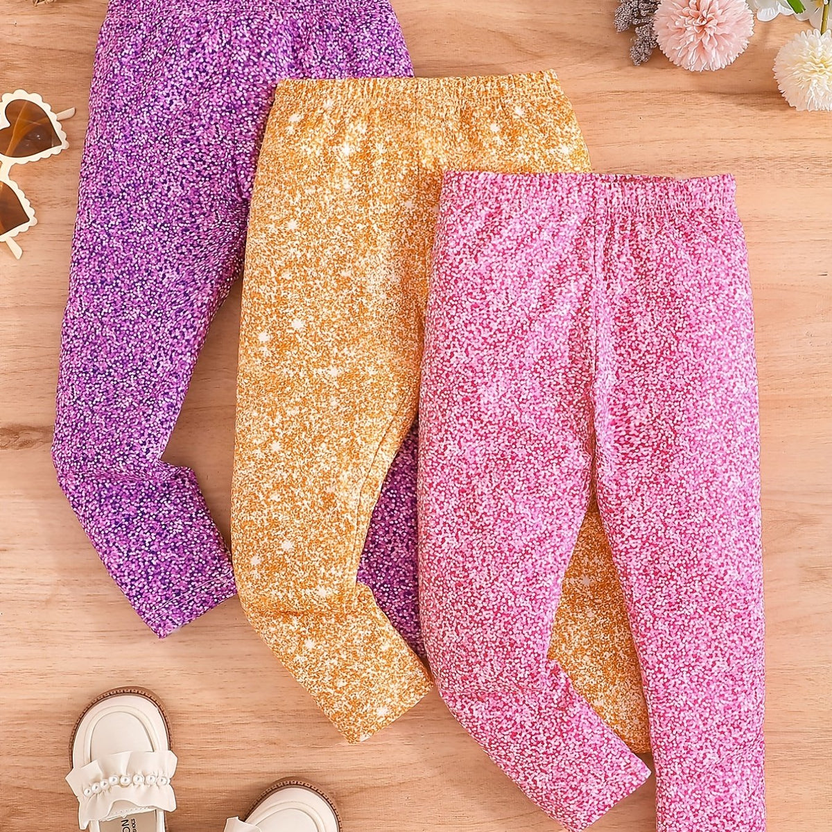 Colorful Spot Baby Girl Leggings 3pcs Set