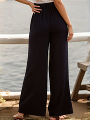  Wide Leg Paperbag Waist Pants With Pockets