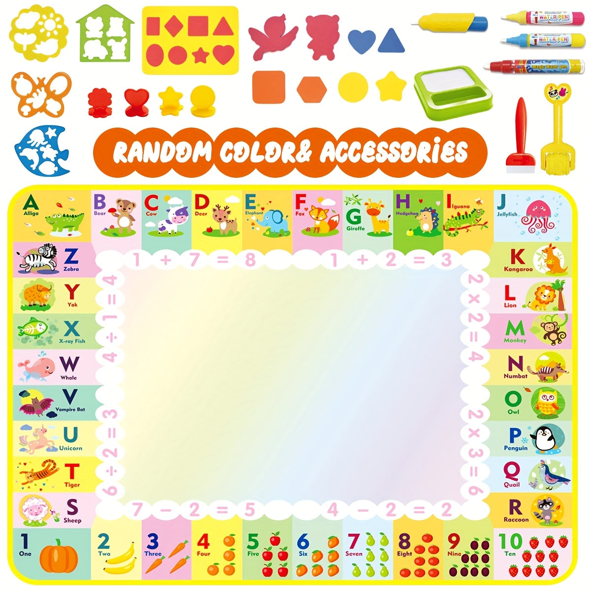 Vibrant Water Doodle Mat Educational Drawing Toy
