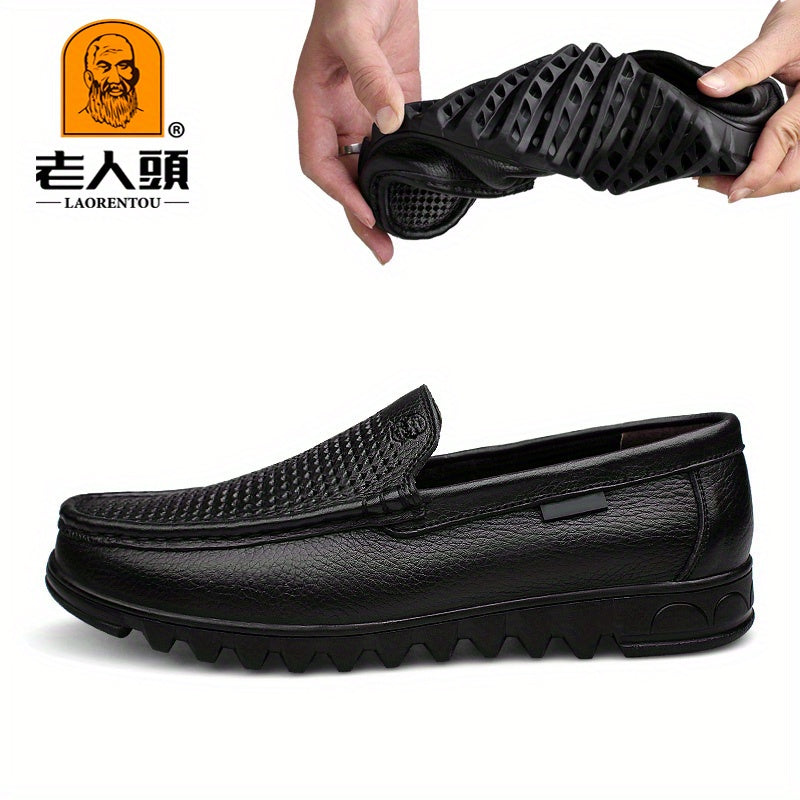 LAORENTOU Men's Leather Loafer Shoes Lightweight Driving Shoes Father's Gift