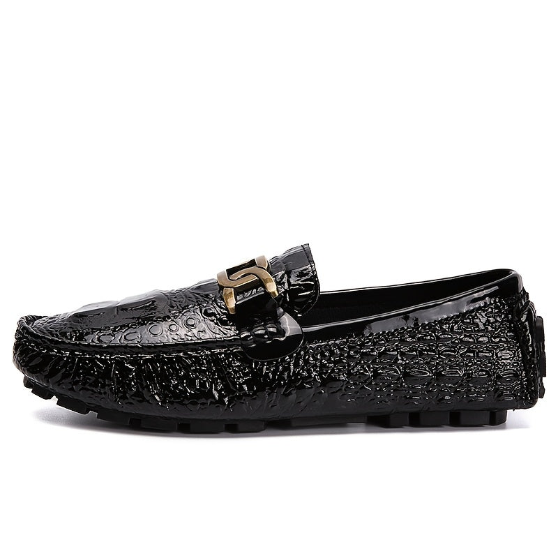 Women's Metal Chain Loafers Patent Leather Non Slip Flats