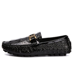 Women's Metal Chain Loafers Patent Leather Non Slip Flats