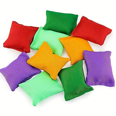 10pcs Canvas Sandbag Bean Bag Colorful Throwing Game Toy Weight for Children