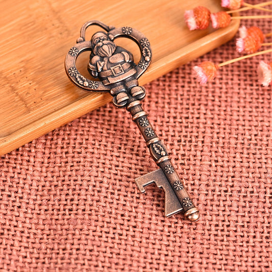 Santa Claus Key Bottle Opener Bronze Christmas Pendant Keychain