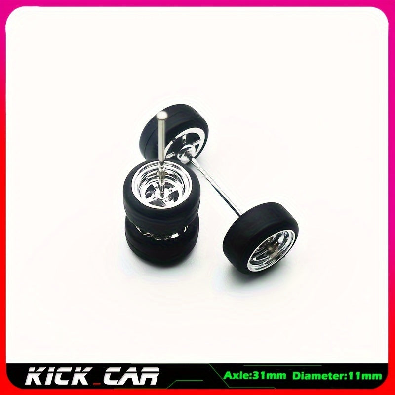 1:64 Scale Modified Silver Series Wheel Hub with Rubber Tire