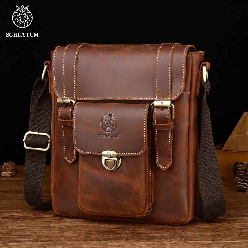 SCHLATUM Men's Leather Shoulder Bag Business Messenger Bags