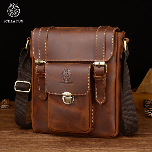 SCHLATUM Men's Leather Shoulder Bag Business Messenger Bags
