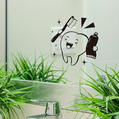 Teeth Pattern Wall Sticker Waterproof Removable Decal
