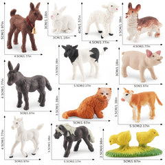 Durable Farm Scene Playset with PVC Animals Fence Feeders