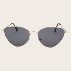 Slim Metal Cat Eye Sunglasses - Neutral Smoke