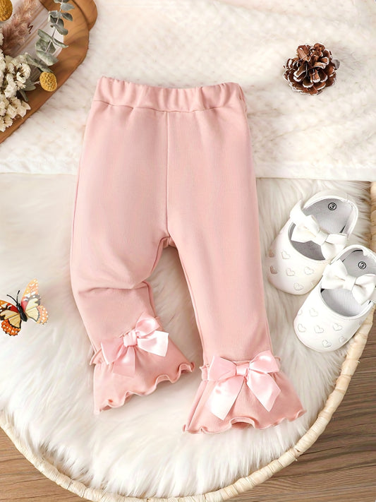 Baby Girls Bow Flare Leg Pants Fall Spring Trousers