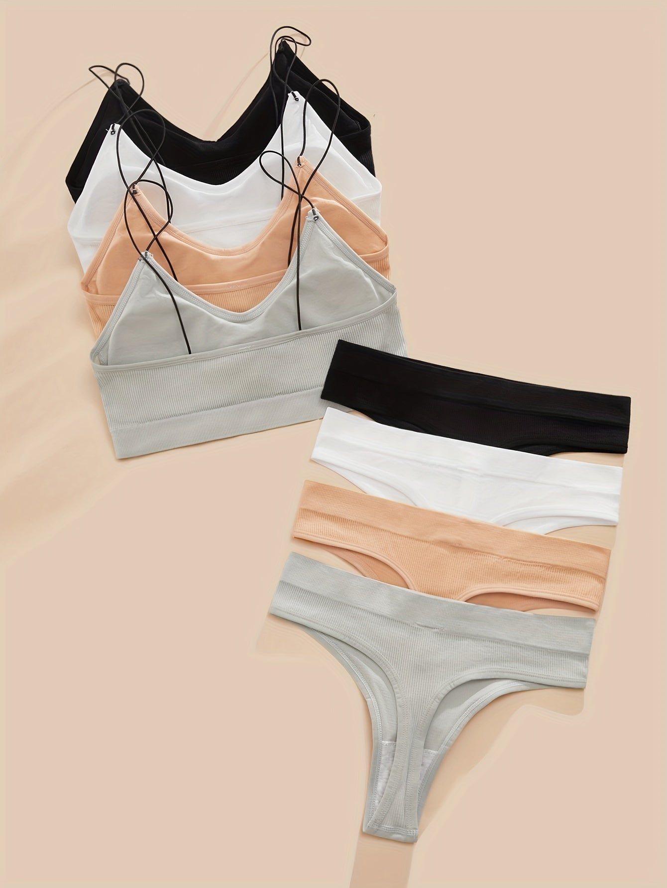 Wireless Bra & Thong Lingerie Set Women's Underwear