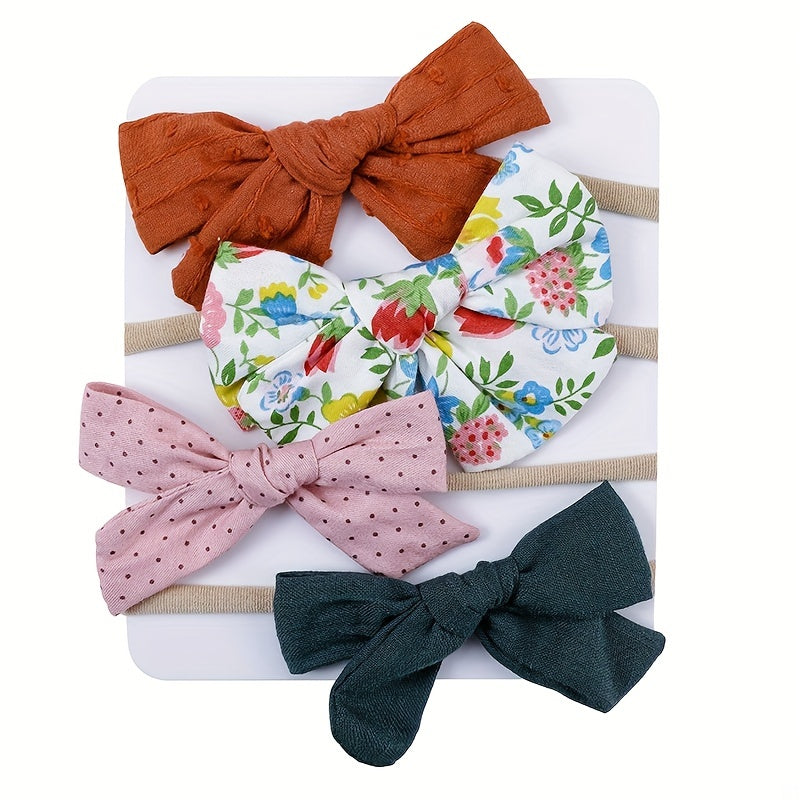 Flowers Bow Decor Headband Hairbands Hair Accessories for Baby Girls