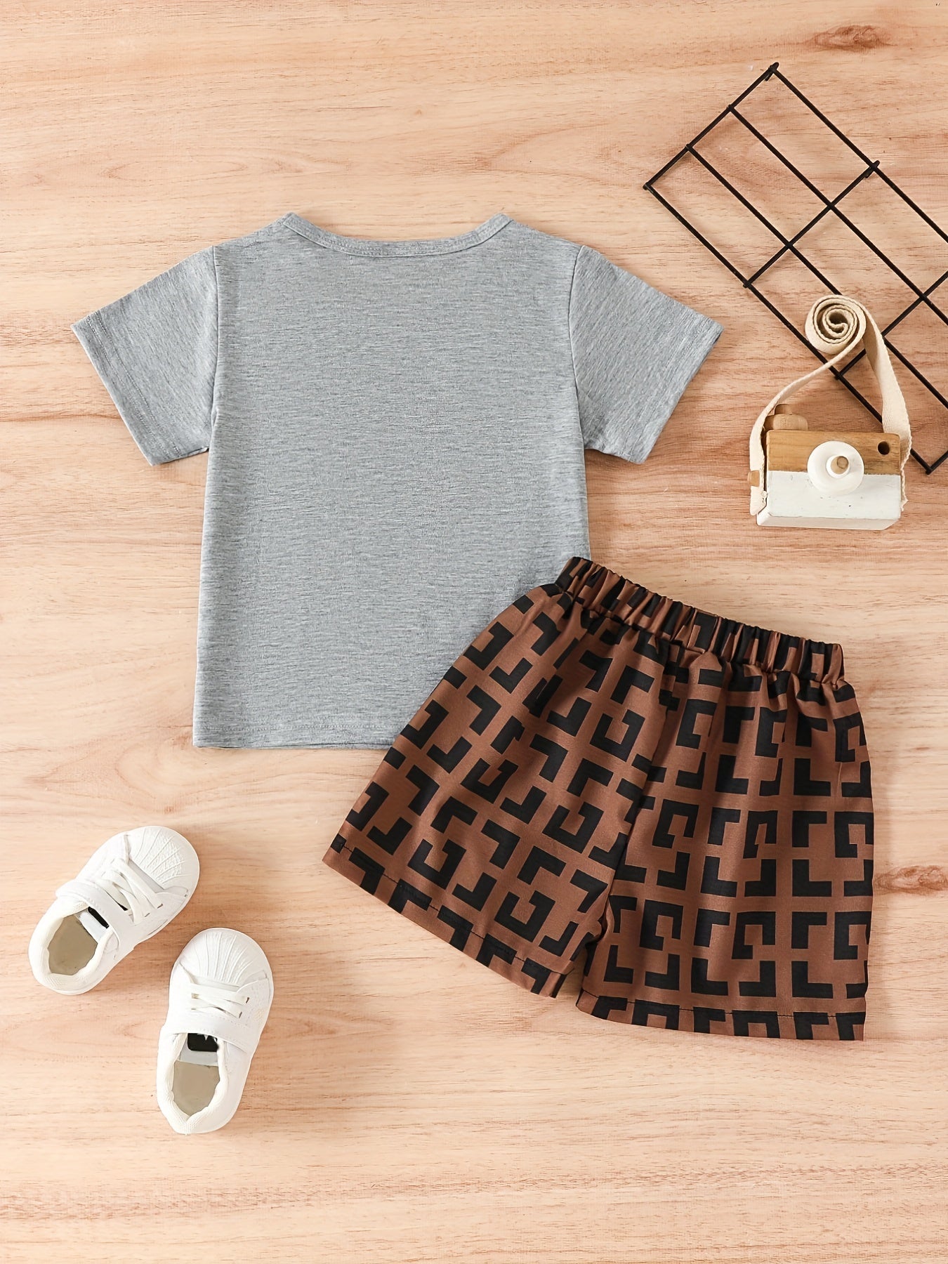Boys Crossbody Bag Print T-shirt & Shorts Set