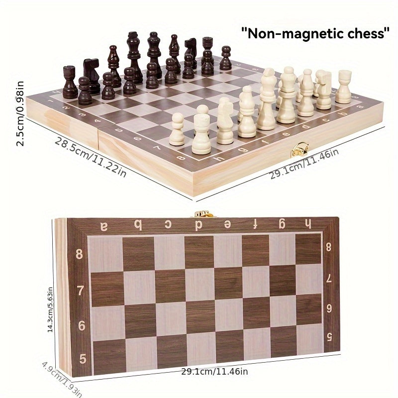 Foldable Magnetic Chess Travel Board Game for Family Gatherings