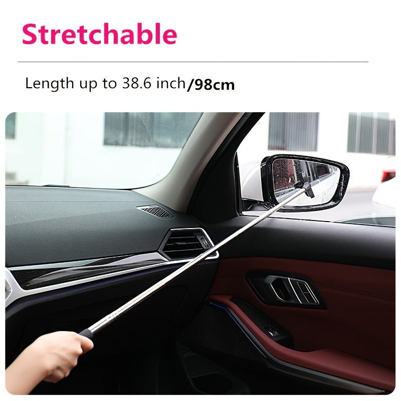 Retractable Wiper for Car, Windows, Glass - Portable 2in1 Cleaning Tool