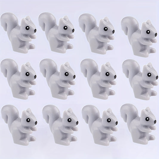 Mini Squirrel Block Toys Set Forest Animal DIY Desk Decoration Christmas Gift