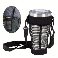 Mesh Bag Holder Tumbler Cup with Shoulder Strap