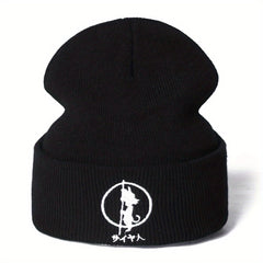 Embroidery Anime Cartoon Beanie Hat Knitted Warm Winter Hats