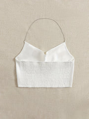 Chain Crop Halter Top Sleeveless Summer Casual Women's Clothing