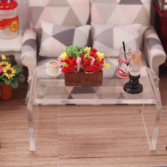 Acrylic Small Table for Dollhouse Decoration