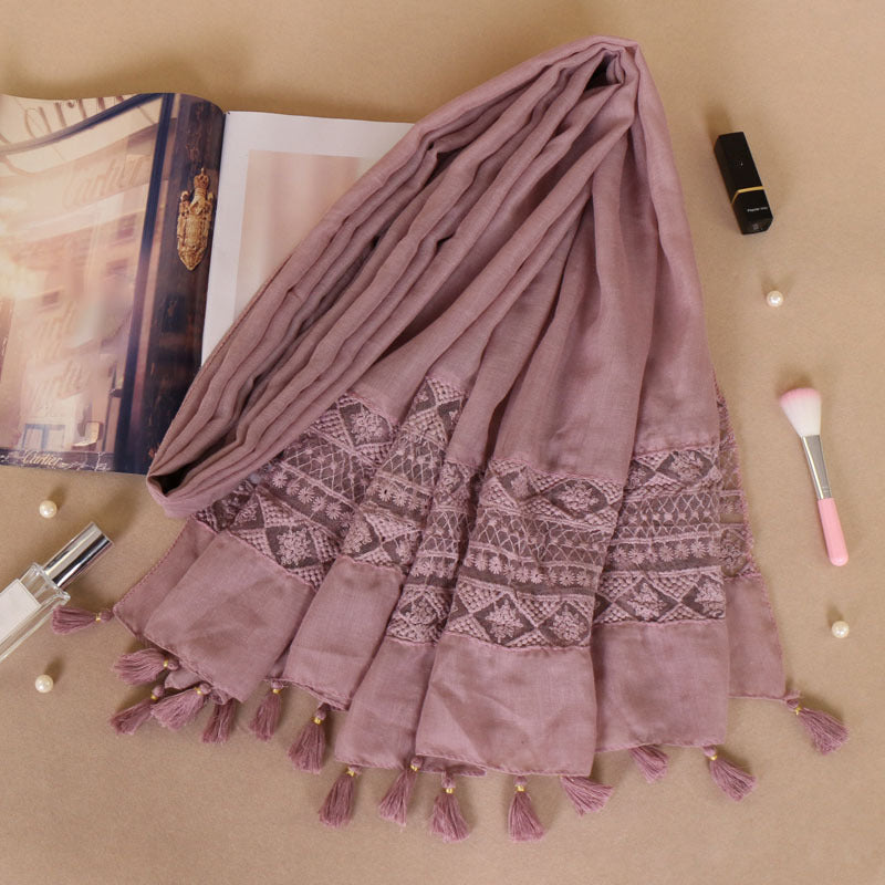 Lace Tassel Scarf for Women - Casual Cold Weather Scarves