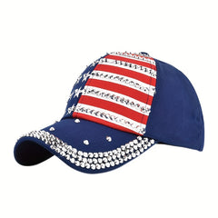 American Flag Baseball Cap Diamond Duck Tongue Cap Flash Flag Couple Cap