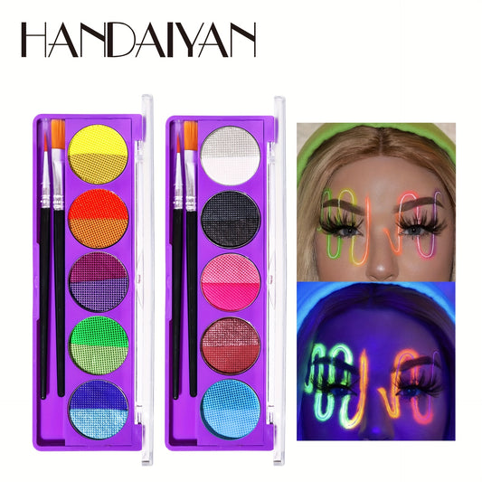 10 Colors Face Painting Makeup Palette Fluorescent UV Light