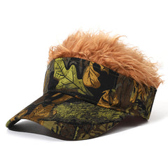 Men's Visor Hat With Wig