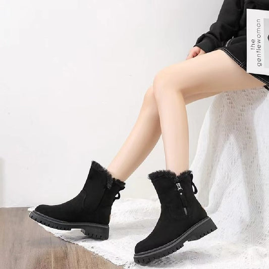 Women's Thermal Platform Boots Side Zipper Snow Boots
