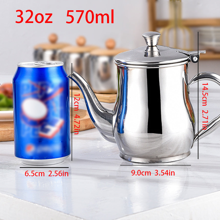 13oz Stainless Steel Pot with Strainer for Condiments and Meals