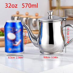 13oz Stainless Steel Pot with Strainer for Condiments and Meals