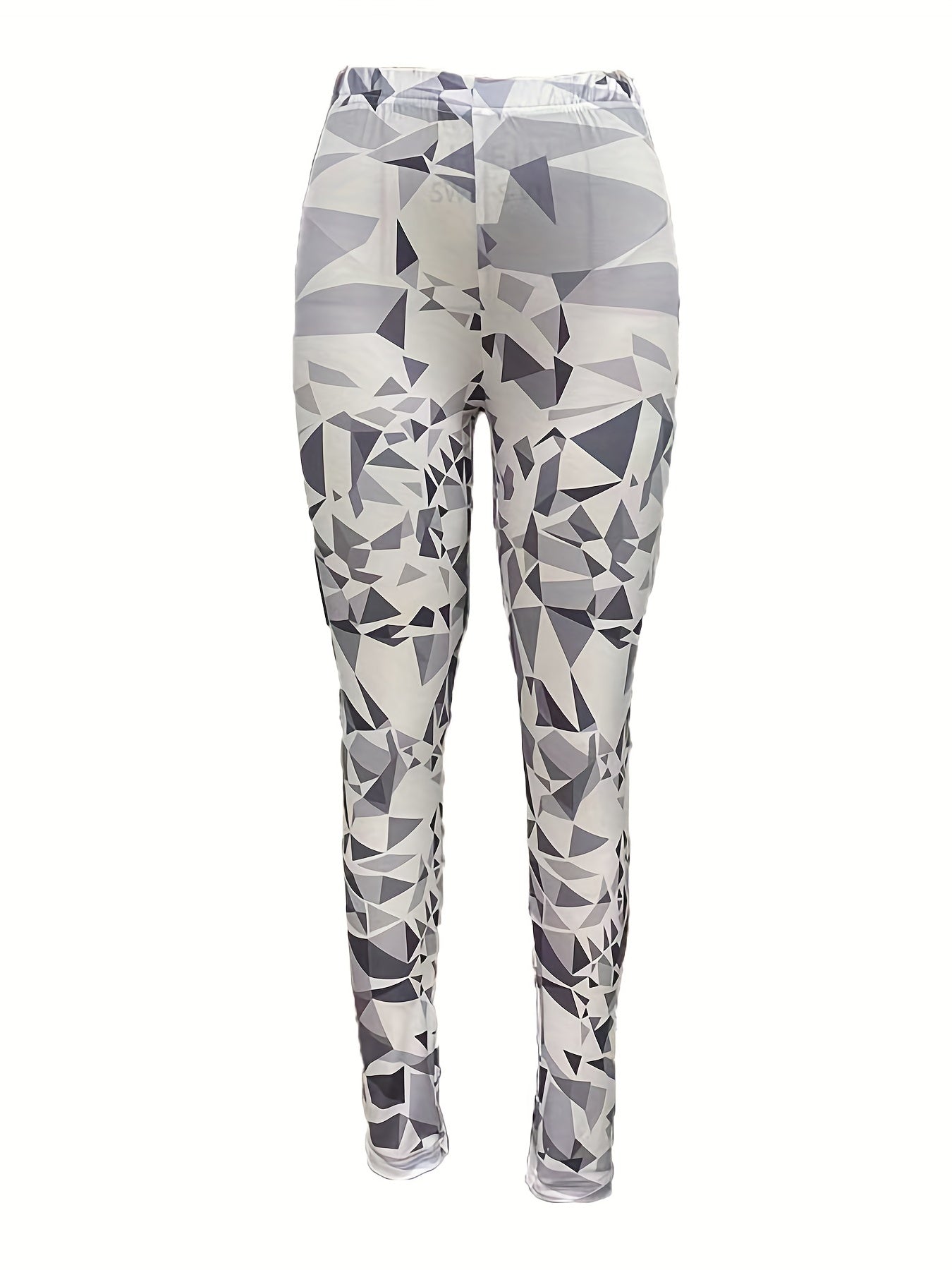 Geometric Print Elastic Waist Leggings