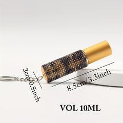 1PC Rhinestone Perfume Bottle Keychain 10ml