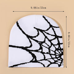 Halloween Spider Pattern Knitted Hat Winter Beanie
