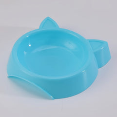 Plastic Cat Dog Bowl Anti Overturning Single Double Bowls For Food & Water