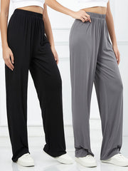 2pcs Women's Stretch Jogger Pants Elastic Waist Loose Fit Casual Activewear