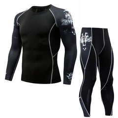 Men's Thermal Compression Set for Fitness Running Skiing