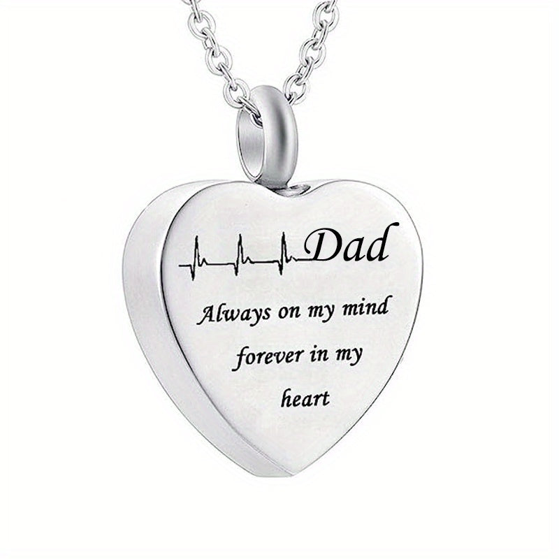 Dad Heart Cremation Urn Necklace For Ashes